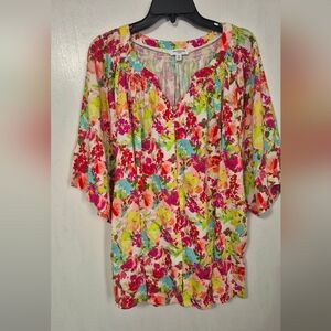 WESTBOUND Floral Multicolor Women's Top Size 3X